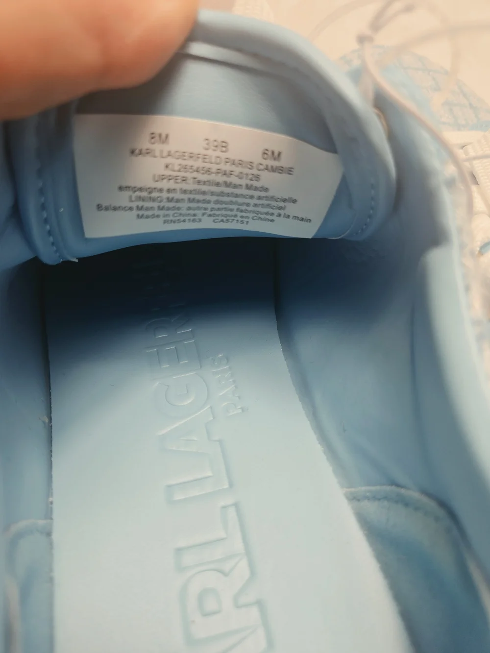 Karl Lagerfeld Light Blue Tweed Low-Top Sneakers with Charm Accents